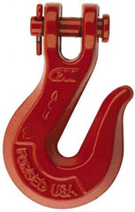 CM - 5/16 Inch Chain Diameter, Grade 80 Clevis Hook - 4,500 Lbs. Load Capacity, 3/08 Inch Inside Diameter, 25/64 Inch Pin Diameter, 7/16 Inch Hook Throat, 2-9/32 Inch Hook Width - Apex Tool & Supply