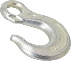 CM - 5,400 Lb Capacity, Chain Grade 43, Carbon Steel Eye Hook - 3-1/4" Reach, 11/16" Eye ID, 3/8" Chain Diam - Apex Tool & Supply