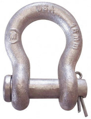 CM - 1" Nominal Chain Size, 8.5 Ton Carbon Steel Loose Anchor Shackle - 1" Diam, 1-1/8" Pin Diam, 3-3/4" High x 1-11/16" Wide Inside Jaw, 2-1/2" Inside Width, 2-3/8" Max Body Thickness - Apex Tool & Supply