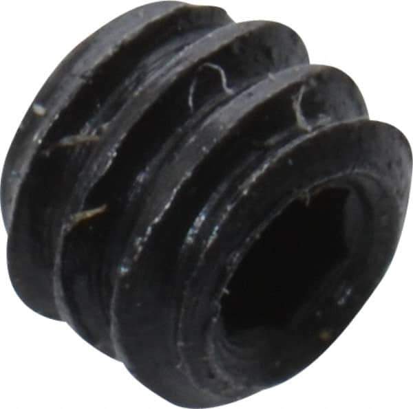 Unbrako - #2-56 UNC, 1/16" OAL, Cup Point Set Screw - Grade 8 Alloy Steel, 0.035" Key - Apex Tool & Supply
