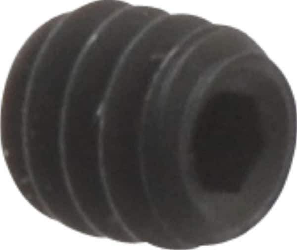 Unbrako - #2-56 UNC, 3/32" OAL, Cup Point Set Screw - Grade 8 Alloy Steel, 0.035" Key - Apex Tool & Supply