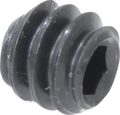 Unbrako - #6-32 UNC, 1/8" OAL, Cup Point Set Screw - Grade 8 Alloy Steel, 1/16" Key - Apex Tool & Supply