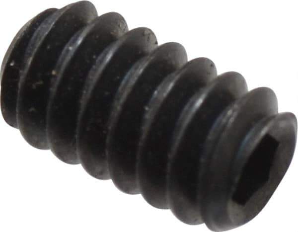 Unbrako - #6-32 UNC, 1/4" OAL, Cup Point Set Screw - Grade 8 Alloy Steel, 1/16" Key - Apex Tool & Supply