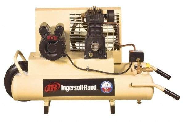 Ingersoll-Rand - 3 hp, 8 Gal Stationary Electric TWIN Screw Air Compressor - Single Phase, 135 Max psi, 11.3 CFM, 230 Volt - Apex Tool & Supply