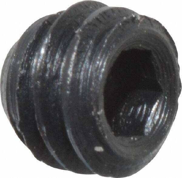 Unbrako - #8-32 UNC, 1/8" OAL, Cup Point Set Screw - Grade 8 Alloy Steel, 5/64" Key - Apex Tool & Supply