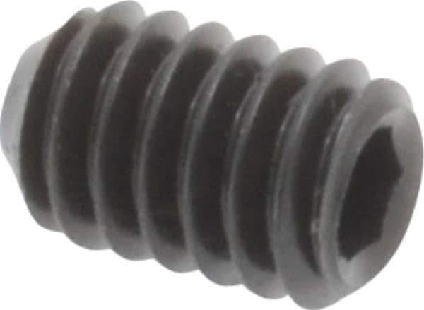 Unbrako - #8-32 UNC, 1/4" OAL, Cup Point Set Screw - Grade 8 Alloy Steel, 5/64" Key - Apex Tool & Supply