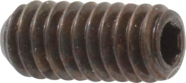 Unbrako - #8-32 UNC, 3/8" OAL, Cup Point Set Screw - Grade 8 Alloy Steel, 5/64" Key - Apex Tool & Supply
