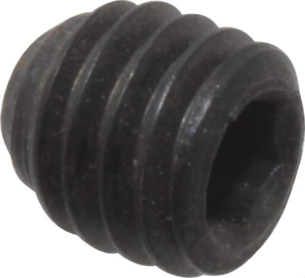 Unbrako - #10-32 UNF, 3/16" OAL, Cup Point Set Screw - Grade 8 Alloy Steel, 3/32" Key - Apex Tool & Supply