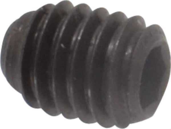 Unbrako - #10-32 UNF, 1/4" OAL, Cup Point Set Screw - Grade 8 Alloy Steel, 3/32" Key - Apex Tool & Supply