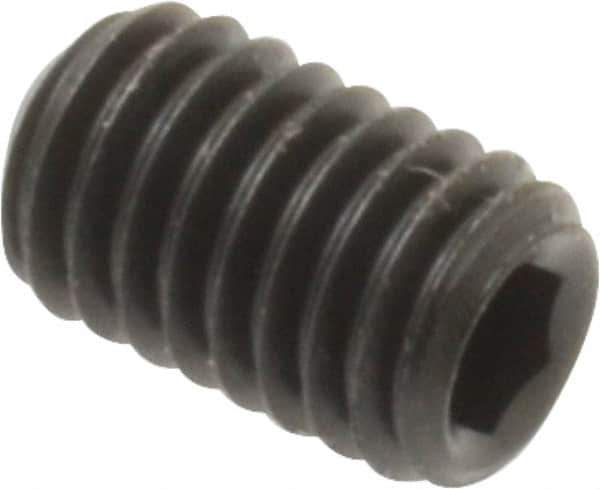 Unbrako - #10-32 UNF, 5/16" OAL, Cup Point Set Screw - Grade 8 Alloy Steel, 3/32" Key - Apex Tool & Supply
