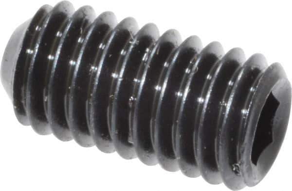 Unbrako - #10-32 UNF, 3/8" OAL, Cup Point Set Screw - Grade 8 Alloy Steel, 3/32" Key - Apex Tool & Supply