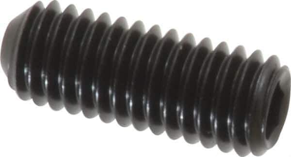 Unbrako - #10-32 UNF, 1/2" OAL, Cup Point Set Screw - Grade 8 Alloy Steel, 3/32" Key - Apex Tool & Supply