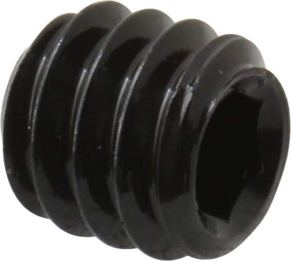 Unbrako - 1/4-20 UNC, 1/4" OAL, Cup Point Set Screw - Grade 8 Alloy Steel, 1/8" Key - Apex Tool & Supply