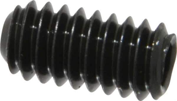 Unbrako - 1/4-20 UNC, 1/2" OAL, Cup Point Set Screw - Grade 8 Alloy Steel, 1/8" Key - Apex Tool & Supply