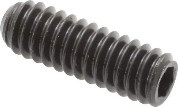 Unbrako - 1/4-20 UNC, 3/4" OAL, Cup Point Set Screw - Grade 8 Alloy Steel, 1/8" Key - Apex Tool & Supply