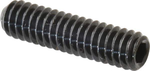 Unbrako - 1/4-20 UNC, 1" OAL, Cup Point Set Screw - Grade 8 Alloy Steel, 1/8" Key - Apex Tool & Supply