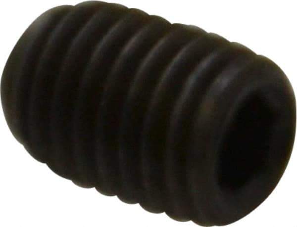 Unbrako - 1/4-28 UNF, 3/8" OAL, Cup Point Set Screw - Grade 8 Alloy Steel, 1/8" Key - Apex Tool & Supply