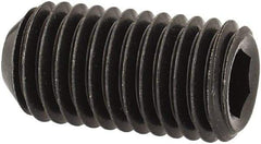 Unbrako - 1/4-28 UNF, 1/2" OAL, Cup Point Set Screw - Grade 8 Alloy Steel, 1/8" Key - Apex Tool & Supply