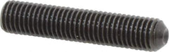 Unbrako - 1/4-28 UNF, 1-1/4" OAL, Cup Point Set Screw - Grade 8 Alloy Steel, 1/8" Key - Apex Tool & Supply