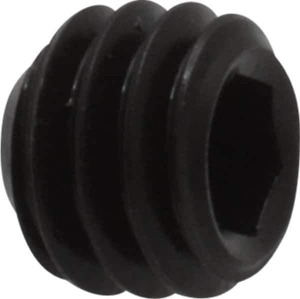 Unbrako - 5/16-18 UNC, 1/4" OAL, Cup Point Set Screw - Grade 8 Alloy Steel, 3/32" Key - Apex Tool & Supply