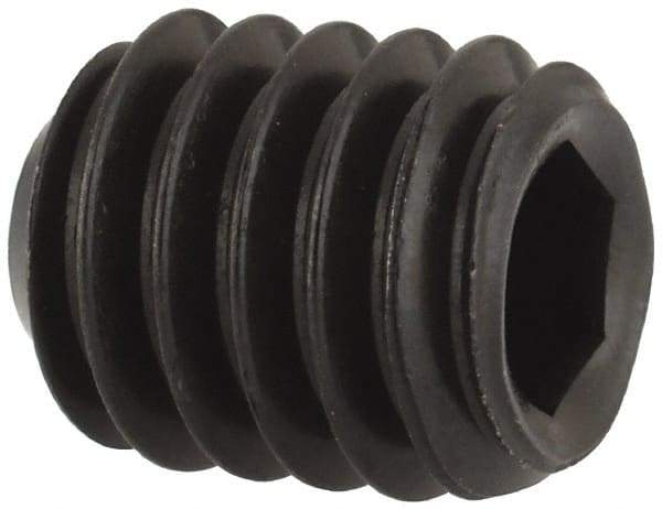 Unbrako - 5/16-18 UNC, 3/8" OAL, Cup Point Set Screw - Grade 8 Alloy Steel, 3/32" Key - Apex Tool & Supply