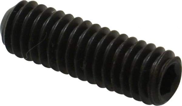 Unbrako - 5/16-18 UNC, 1" OAL, Cup Point Set Screw - Grade 8 Alloy Steel, 3/32" Key - Apex Tool & Supply