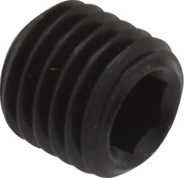 Unbrako - 5/16-24 UNF, 5/16" OAL, Cup Point Set Screw - Grade 8 Alloy Steel, 3/32" Key - Apex Tool & Supply