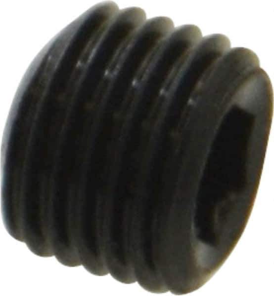 Unbrako - 3/8-24 UNF, 5/16" OAL, Cup Point Set Screw - Grade 8 Alloy Steel, 3/16" Key - Apex Tool & Supply