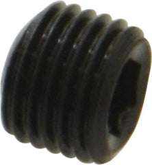 Unbrako - 3/8-24 UNF, 5/16" OAL, Cup Point Set Screw - Grade 8 Alloy Steel, 3/16" Key - Apex Tool & Supply