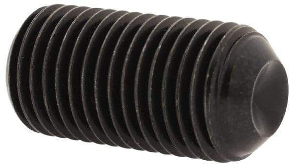 Unbrako - 3/8-24 UNF, 3/4" OAL, Cup Point Set Screw - Grade 8 Alloy Steel, 3/16" Key - Apex Tool & Supply