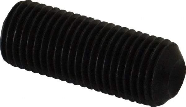 Unbrako - 3/8-24 UNF, 1" OAL, Cup Point Set Screw - Grade 8 Alloy Steel, 3/16" Key - Apex Tool & Supply