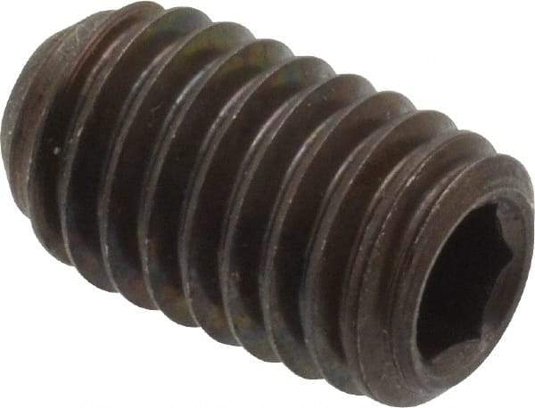 Unbrako - 7/16-14 UNC, 3/4" OAL, Cup Point Set Screw - Grade 8 Alloy Steel, 7/32" Key - Apex Tool & Supply
