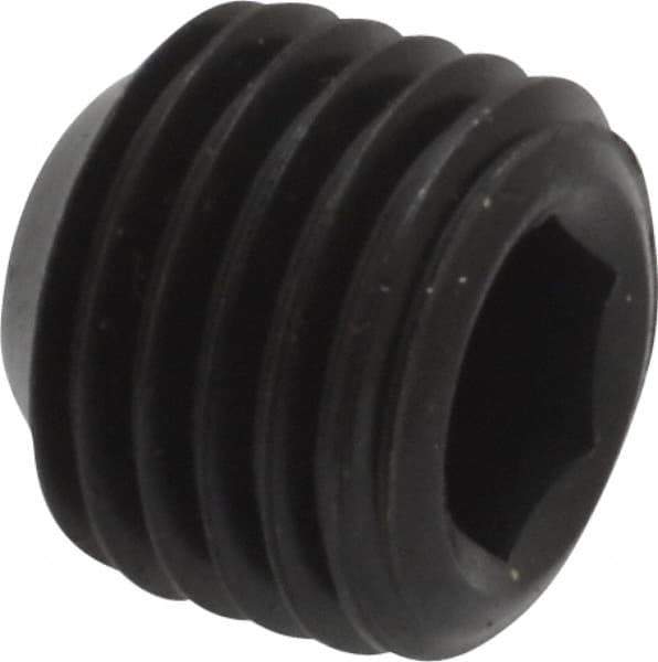 Unbrako - 7/16-20 UNF, 3/8" OAL, Cup Point Set Screw - Grade 8 Alloy Steel, 7/32" Key - Apex Tool & Supply