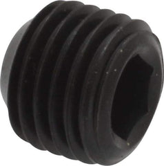 Unbrako - 7/16-20 UNF, 3/8" OAL, Cup Point Set Screw - Grade 8 Alloy Steel, 7/32" Key - Apex Tool & Supply