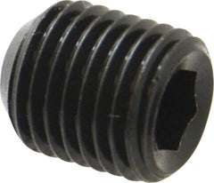 Unbrako - 7/16-20 UNF, 1/2" OAL, Cup Point Set Screw - Grade 8 Alloy Steel, 7/32" Key - Apex Tool & Supply