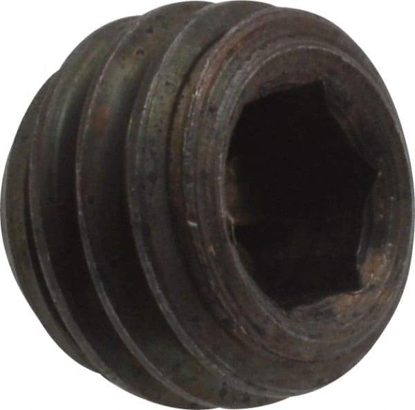 Unbrako - 1/2-13 UNC, 3/8" OAL, Cup Point Set Screw - Grade 8 Alloy Steel, 1/4" Key - Apex Tool & Supply