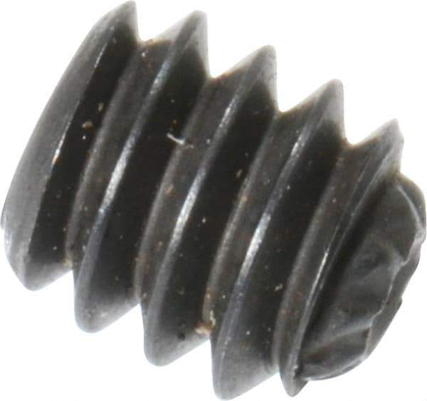 Unbrako - #4-40 UNC, 1/8" OAL, Knurled Cup Point Set Screw - Grade 8 Steel, 0.05" Key - Apex Tool & Supply