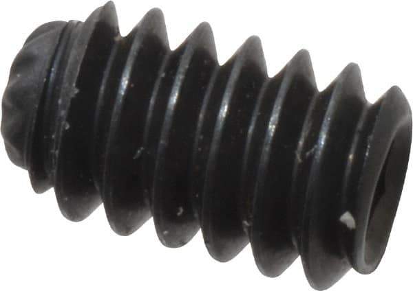 Unbrako - #4-40 UNC, 3/16" OAL, Knurled Cup Point Set Screw - Grade 8 Alloy Steel, 1/2" Key - Apex Tool & Supply