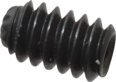 Unbrako - #4-40 UNC, 3/16" OAL, Knurled Cup Point Set Screw - Grade 8 Alloy Steel, 1/2" Key - Apex Tool & Supply