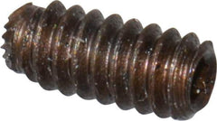 Unbrako - #4-40 UNC, 1/4" OAL, Knurled Cup Point Set Screw - Grade 8 Alloy Steel, 1/2" Key - Apex Tool & Supply