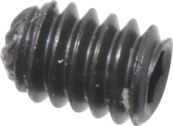 Unbrako - #5-40 UNC, 3/16" OAL, Knurled Cup Point Set Screw - Grade 8 Alloy Steel, 1/16" Key - Apex Tool & Supply