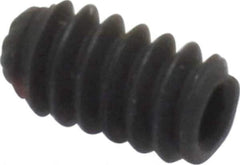 Unbrako - #6-32 UNC, 1/4" OAL, Knurled Cup Point Set Screw - Grade 8 Alloy Steel, 1/16" Key - Apex Tool & Supply