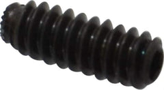 Unbrako - #6-32 UNC, 3/8" OAL, Knurled Cup Point Set Screw - Grade 8 Alloy Steel, 1/16" Key - Apex Tool & Supply