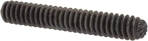 Unbrako - #6-32 UNC, 7/8" OAL, Knurled Cup Point Set Screw - Grade 8 Alloy Steel, 1/16" Key - Apex Tool & Supply