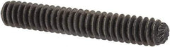 Unbrako - #6-32 UNC, 7/8" OAL, Knurled Cup Point Set Screw - Grade 8 Alloy Steel, 1/16" Key - Apex Tool & Supply