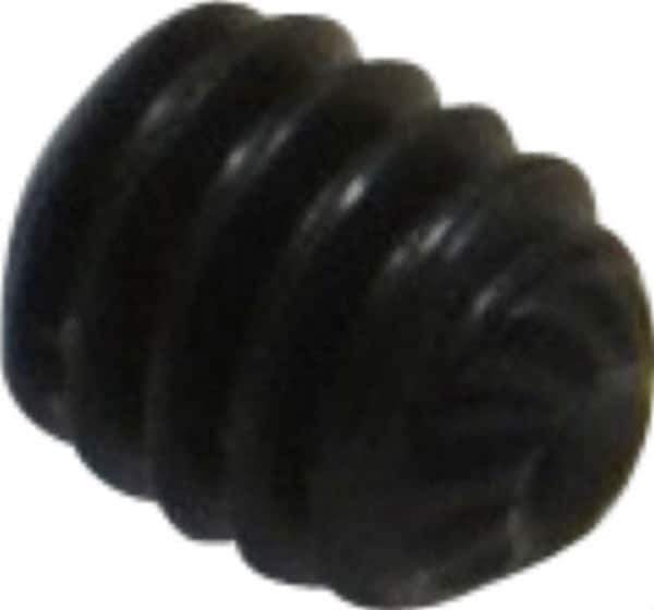 Unbrako - #8-32 UNC, 3/16" OAL, Knurled Cup Point Set Screw - Grade 8 Alloy Steel, 5/64" Key - Apex Tool & Supply
