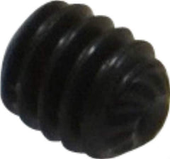 Unbrako - #8-32 UNC, 3/16" OAL, Knurled Cup Point Set Screw - Grade 8 Alloy Steel, 5/64" Key - Apex Tool & Supply