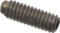 Unbrako - #8-32 UNC, 1/2" OAL, Knurled Cup Point Set Screw - Grade 8 Alloy Steel, 5/64" Key - Apex Tool & Supply