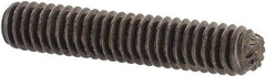 Unbrako - #8-32 UNC, 7/8" OAL, Knurled Cup Point Set Screw - Grade 8 Steel, 5/64" Key - Apex Tool & Supply