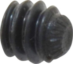 Unbrako - #10-24 UNC, 3/16" OAL, Knurled Cup Point Set Screw - Grade 8 Alloy Steel, 3/32" Key - Apex Tool & Supply